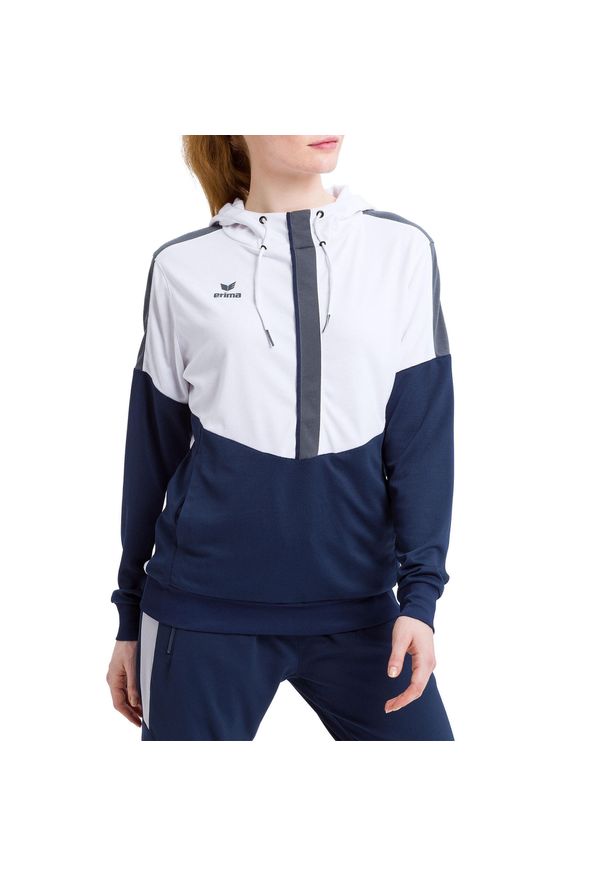 ERIMA - Damska bluza z kapturem Erima Squad. Typ kołnierza: kaptur. Kolor: niebieski, wielokolorowy, biały. Sport: piłka ręczna