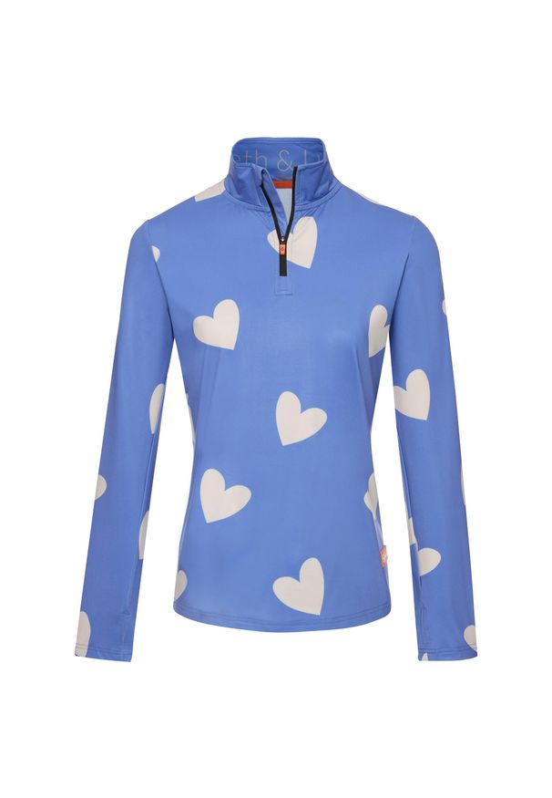 GARETH & LUCAS - Bluza narciarska Damska Gareth & Lucas Eighty-Nine. Kolor: biały, niebieski, wielokolorowy. Materiał: poliester, elastan. Sezon: zima. Sport: narciarstwo