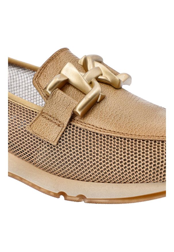 Beżowe Półbuty Hispanitas Stylowe Obuwie Damskie. Zapięcie: bez zapięcia. Kolor: beżowy. Materiał: skóra, materiał. Szerokość cholewki: normalna. Wzór: ażurowy. Obcas: na obcasie. Styl: elegancki. Wysokość obcasa: średni