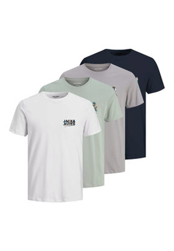 Jack & Jones Komplet t-shirtów Geplas 12288304 Kolorowy Regular Fit. Materiał: bawełna. Wzór: kolorowy