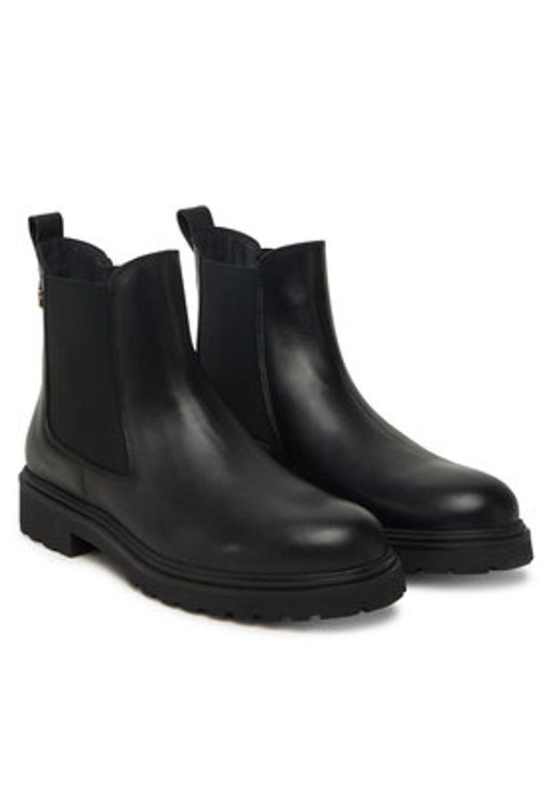 TOMMY HILFIGER - Tommy Hilfiger Sztyblety Cleated FW0FW08766 Czarny. Kolor: czarny. Materiał: skóra