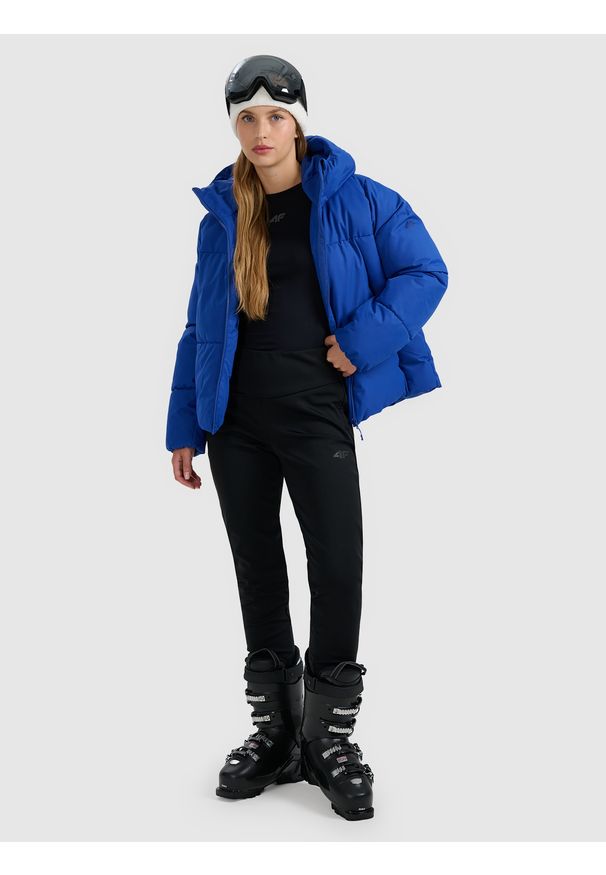 4f - 4F Kurtka narciarska membrana 5000 damska - niebieska XL. Kolor: niebieski. Materiał: poliester, materiał. Wzór: gładki. Sezon: zima