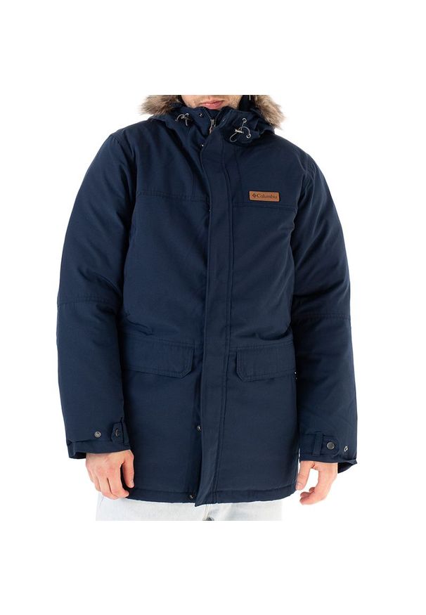 columbia - Kurtka Columbia Marquam Peak Parka 1865484464 - granatowa. Okazja: na spacer. Kolor: niebieski. Materiał: futro, bawełna, syntetyk, puch, poliester. Sezon: zima. Sport: turystyka piesza