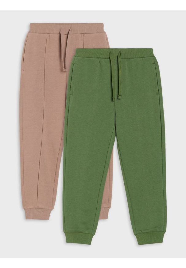Sinsay - Spodnie loose 2 pack - brązowy. Kolor: brązowy