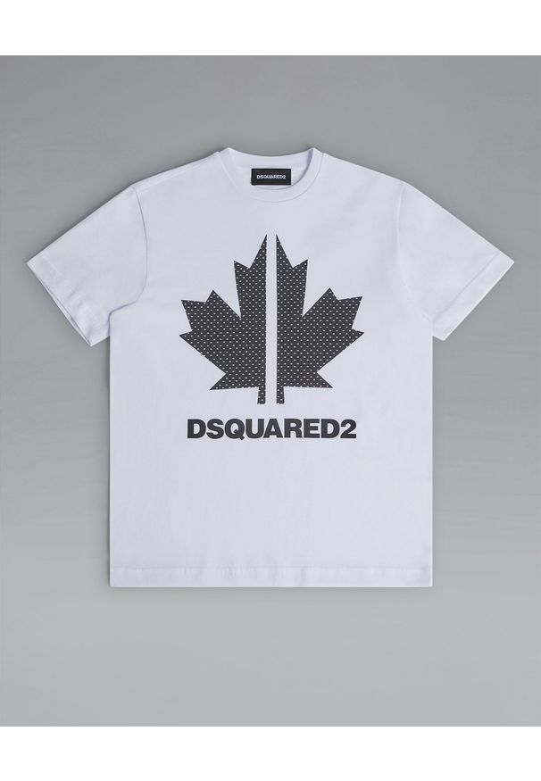 DSQUARED2 KIDS - Biały t-shirt z logo 14-16 lat. Okazja: na co dzień. Kolor: biały. Materiał: jeans, bawełna. Wzór: nadruk. Sezon: lato. Styl: casual