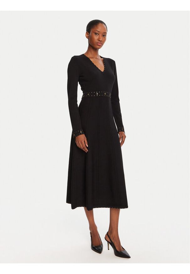 TwinSet - TWINSET Sukienka dzianinowa 252TP3271 Czarny Regular Fit. Kolor: czarny. Materiał: syntetyk