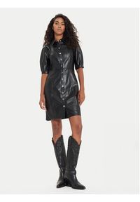 Morgan Sukienka z imitacji skóry 242-RLONGO Czarny Slim Fit. Kolor: czarny. Materiał: skóra #2