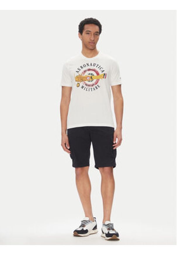 Aeronautica Militare T-Shirt 251TS2414J641 Biały Regular Fit. Kolor: biały. Materiał: bawełna