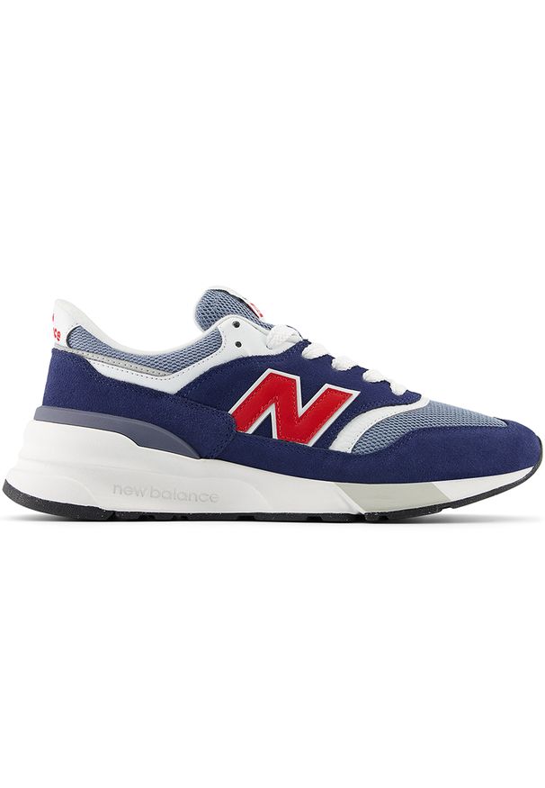 Buty unisex New Balance U997REA – granatowe. Okazja: na co dzień. Kolor: niebieski. Materiał: guma, syntetyk, skóra, materiał. Szerokość cholewki: normalna