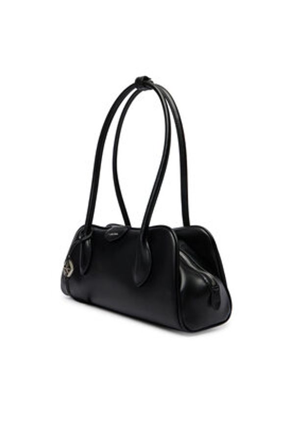 Calvin Klein Torebka Emblem Trio Shoulder Bag LV04F3369G Czarny. Kolor: czarny. Materiał: skórzane