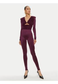 Elisabetta Franchi Kombinezon TU-019-46E2 Bordowy Slim Fit. Kolor: czerwony. Materiał: syntetyk #1