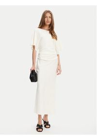 STAUD Sukienka koktajlowa Amelie R25S2120TP Écru Slim Fit. Materiał: syntetyk. Styl: wizytowy