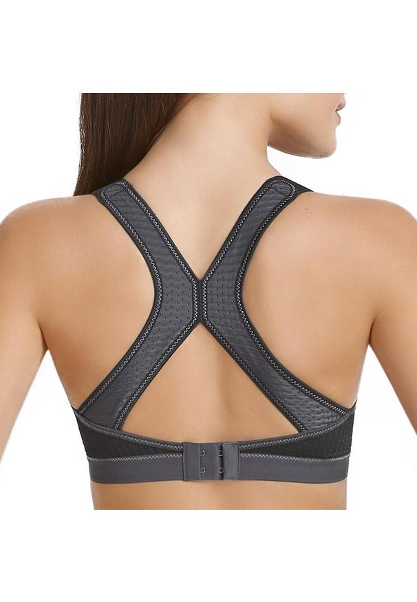 ANITA ACTIVE - Stanik do biegania dynamiX star Racerback z wysoki poziomem podtrzymywania. Kolor: wielokolorowy, szary, czarny, brązowy. Materiał: poliamid, poliester, elastan