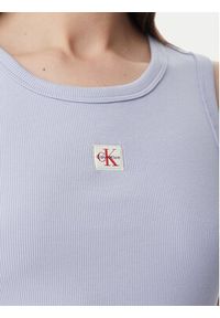 Calvin Klein Jeans Top LV047C201G Niebieski jasny Slim Fit. Kolor: niebieski. Materiał: bawełna #3
