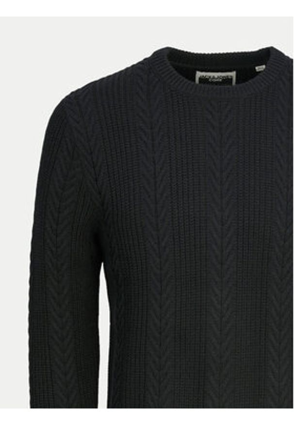 Jack & Jones - Jack&Jones Sweter 12261436 Czarny Regular Fit. Kolor: czarny. Materiał: bawełna