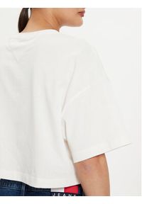 Tommy Jeans T-Shirt DW0DW18420 Écru Oversize. Materiał: bawełna