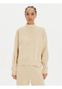 TOMMY HILFIGER - Tommy Hilfiger Bluza Varsity WW0WW43495 Beżowy Relaxed Fit. Kolor: beżowy. Materiał: bawełna, syntetyk #1