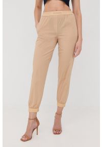 Marella spodnie damskie kolor beżowy joggery high waist. Stan: podwyższony. Kolor: beżowy #4