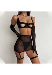 Intica - Koronkowy komplet bielizny na romantyczny wieczór Liljanka. Kolor: czarny. Materiał: koronka. Wzór: aplikacja, koronka #10