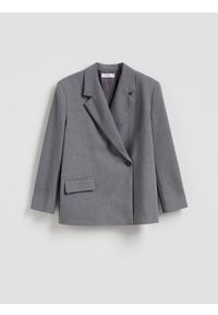 Reserved - Marynarka z dodatkiem wiskozy - ciemnoszary. Kolor: szary. Materiał: wiskoza #1