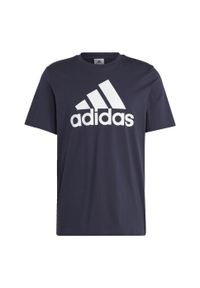 Adidas - Koszulka męska adidas Essentials Single Jersey Big Logo Tee. Kolor: wielokolorowy, biały, niebieski. Materiał: jersey