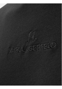 Karl Lagerfeld - KARL LAGERFELD T-Shirt 755047 563221 Czarny Regular Fit. Typ kołnierza: dekolt w karo. Kolor: czarny. Materiał: bawełna #3
