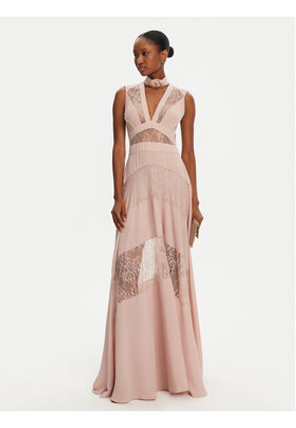 Babylon Sukienka wieczorowa EL0731 Różowy Regular Fit. Kolor: różowy. Materiał: syntetyk. Styl: wizytowy