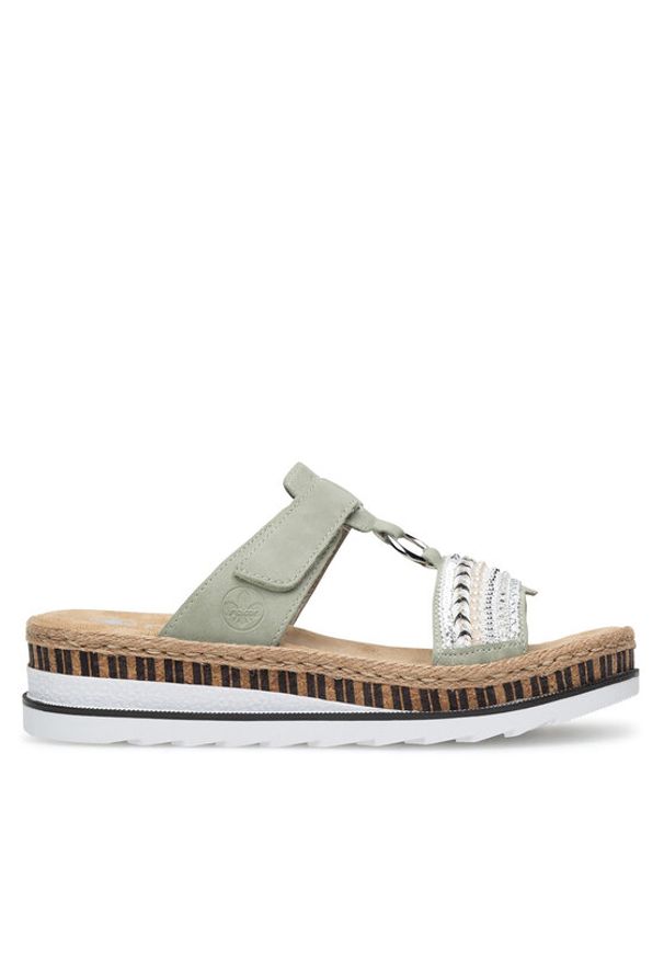 Rieker Klapki V79M6-52 Zielony. Kolor: zielony. Materiał: syntetyk