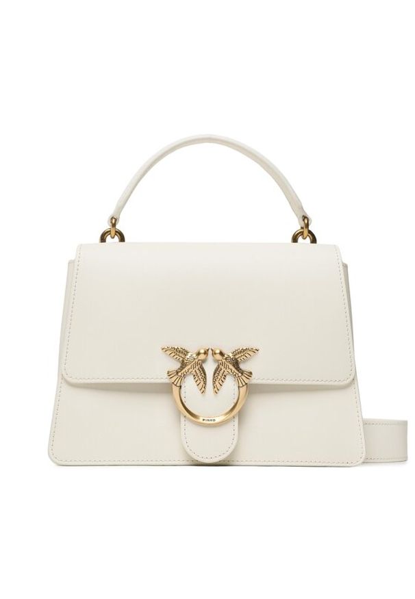 Pinko Torebka Love One Top Handle Classic Light PE 23 PLTT 100066 A0F1 Biały. Kolor: biały. Materiał: skórzane