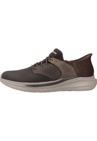 skechers - Buty sportowe Sneakersy męskie, Slip-Ins: Slade - Macklin. Kolor: brązowy. Model: Skechers Sport. Sport: turystyka piesza
