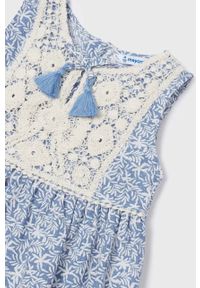 Mayoral sukienka bawełniana dziecięca kolor granatowy mini prosta. Okazja: na co dzień. Kolor: niebieski. Materiał: bawełna. Wzór: haft. Typ sukienki: proste. Styl: casual. Długość: mini #5