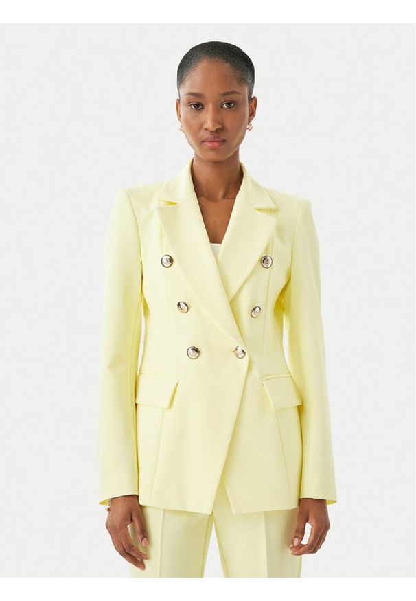 Maryley Marynarka 26EB139/43LE Żółty jasny Regular Fit. Kolor: żółty. Materiał: syntetyk