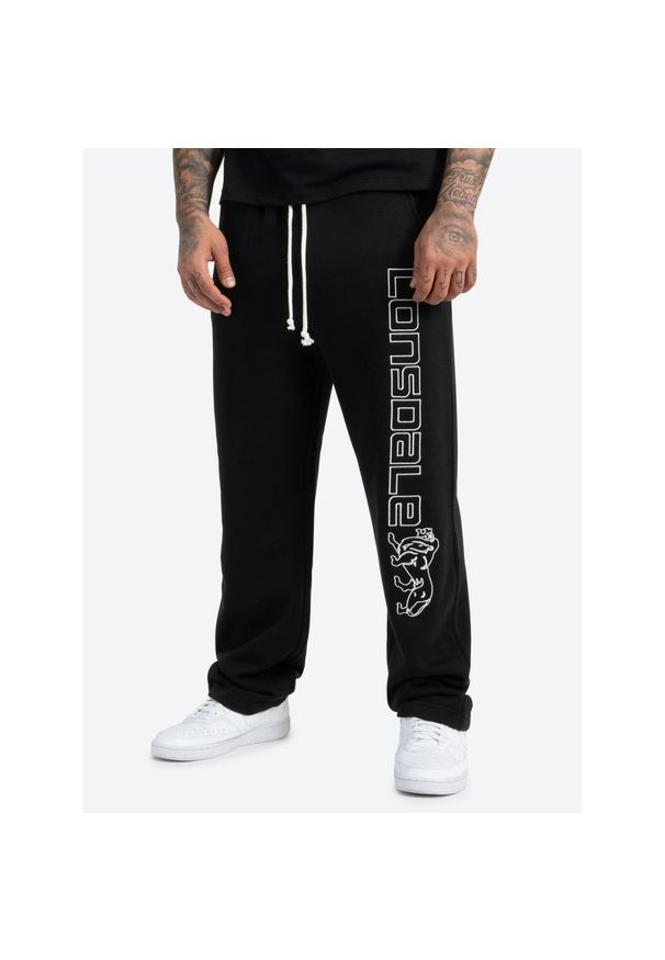 Spodnie do biegania Lonsdale Stonesfield. Okazja: na co dzień. Kolor: czarny. Materiał: dresówka. Styl: casual, sportowy