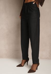 Renee - Czarne Spodnie Cygaretki High Waist z Imitacji Skóry Lanitelia. Stan: podwyższony. Kolor: czarny. Materiał: skóra. Styl: klasyczny #5