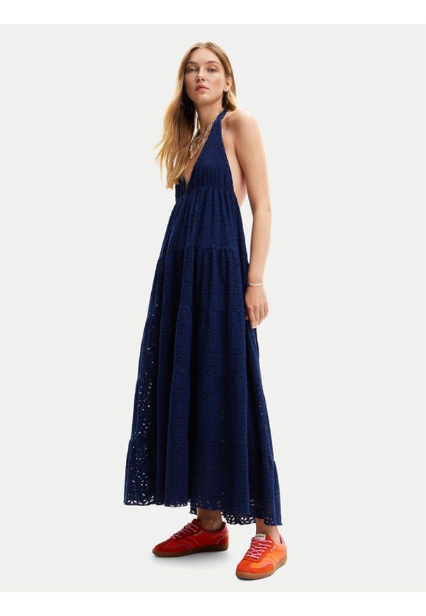 Desigual Sukienka letnia Toronto 24SWVK46 Niebieski Regular Fit. Kolor: niebieski. Materiał: bawełna. Sezon: lato