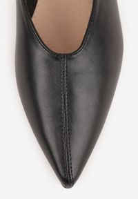 Born2be - Czarne Balerinki Vices ze Szpiczastym Noskiem i Wkładką ze Skóry Naturalnej Belvisse. Okazja: na co dzień, na spotkanie biznesowe, do pracy. Nosek buta: szpiczasty. Kolor: czarny. Materiał: skóra. Sezon: wiosna. Obcas: na obcasie. Styl: casual, biznesowy, klasyczny. Wysokość obcasa: niski #5