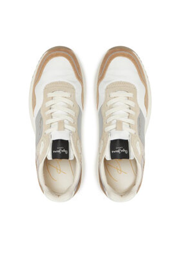 Pepe Jeans Sneakersy Kimi Glam PLS60042 Beżowy. Kolor: beżowy. Materiał: zamsz, skóra