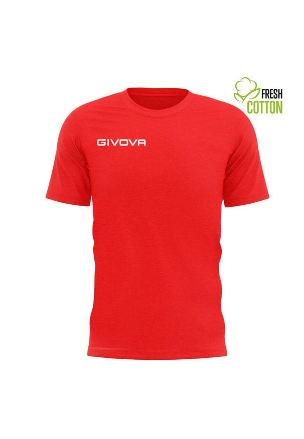 Koszulka Givova Czerwona T -Shirt Rozmiar M - Oddychająca i Wygodna. Kolor: czerwony. Materiał: bawełna. Sport: piłka nożna