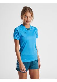 Hummel Core XK Poly Jersey S/S Woman. Kolor: niebieski. Materiał: jersey. Długość rękawa: krótki rękaw. Długość: krótkie