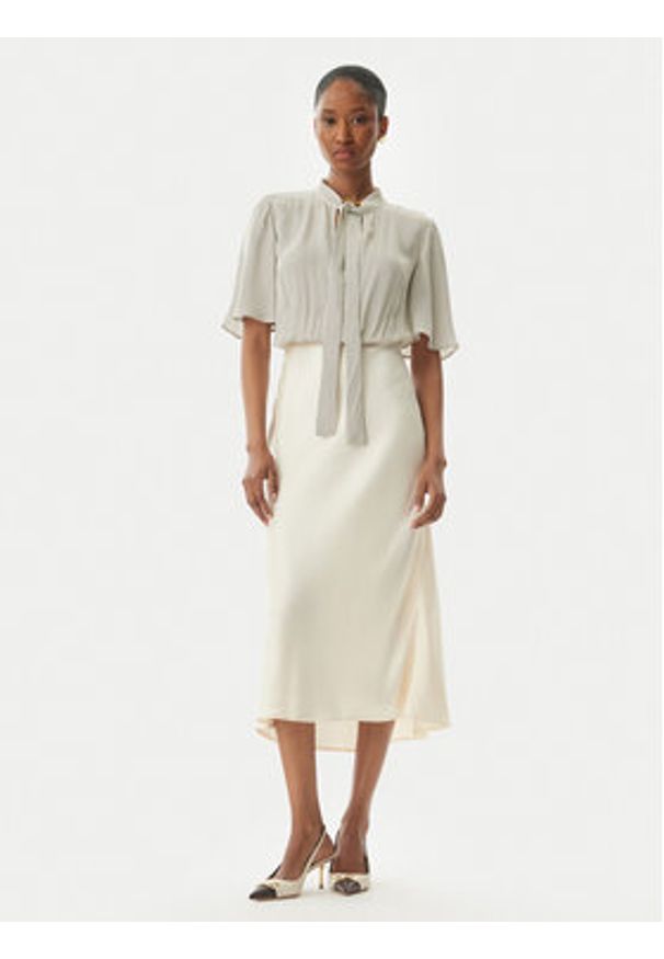 Elisabetta Franchi Sukienka koktajlowa AB85752E2 E84 Beżowy Regular Fit. Kolor: beżowy. Materiał: syntetyk. Styl: wizytowy