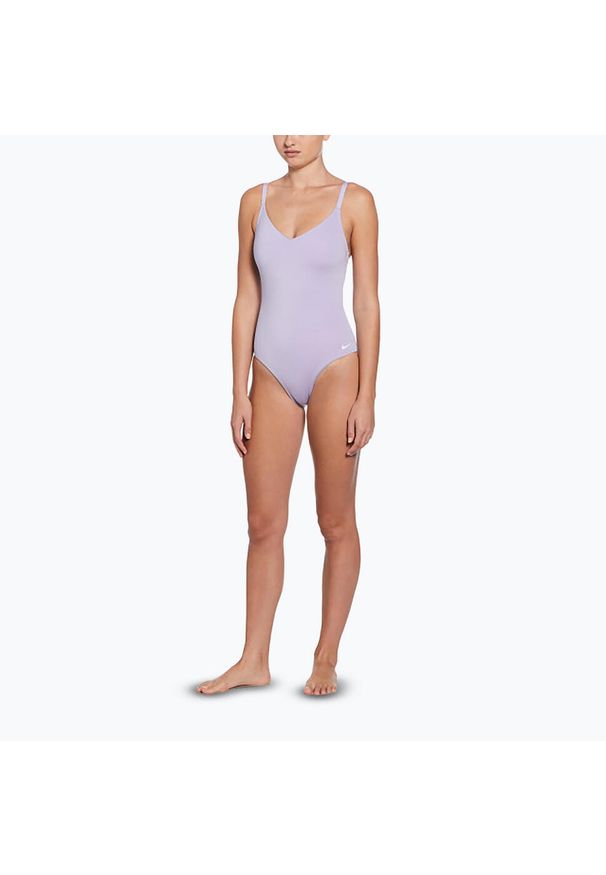 Strój pływacki jednoczęściowy damski Nike Essential V-Neck. Kolor: niebieski