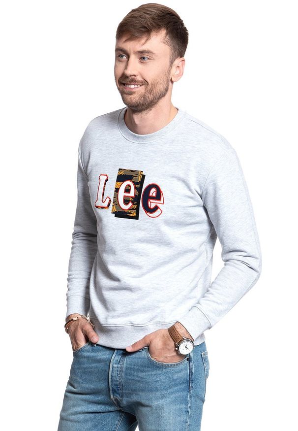 Lee - LEE BLUZA SEASONAL CAMO SWS SHARP GREY MELE L80ASP03 112121282. Wzór: melanż, nadruk
