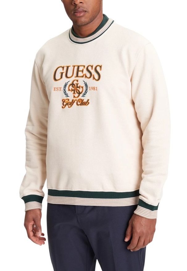Guess - GUESS Beżowa bluza męska 4G. Kolor: beżowy