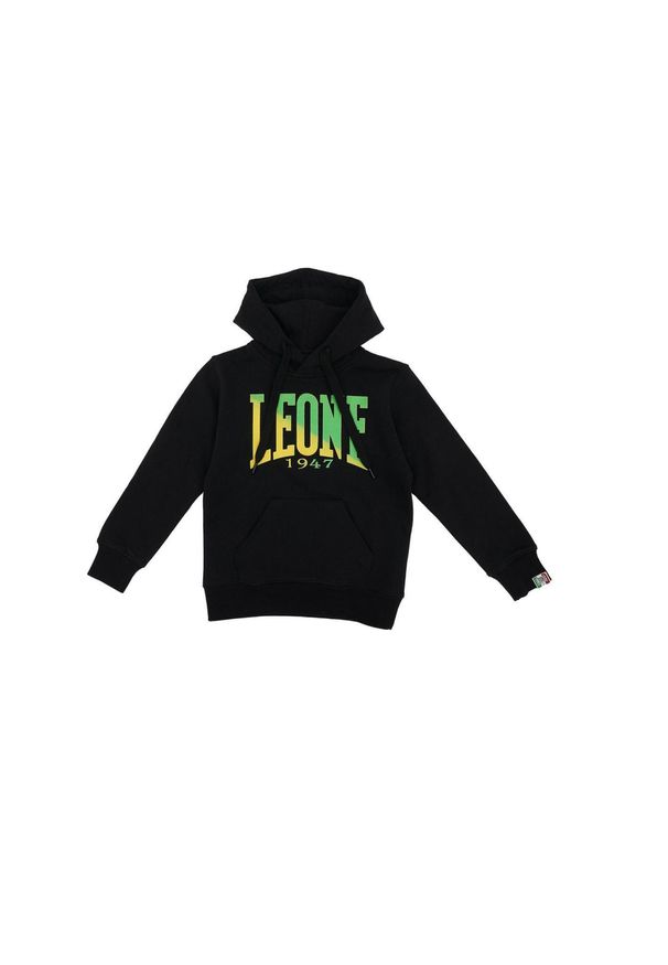 LEONE 1947 APPAREL - Dziecięca bluza z kapturem i logo Basic. Typ kołnierza: kaptur. Kolor: czarny. Sport: joga i pilates
