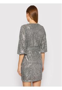 Rinascimento Sukienka koktajlowa CFC0106704003 Srebrny Regular Fit. Kolor: srebrny. Materiał: syntetyk. Styl: wizytowy