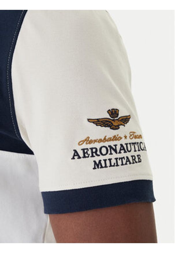 Aeronautica Militare Polo 261PO1915UP00191 Biały Regular Fit. Typ kołnierza: polo. Kolor: biały. Materiał: bawełna