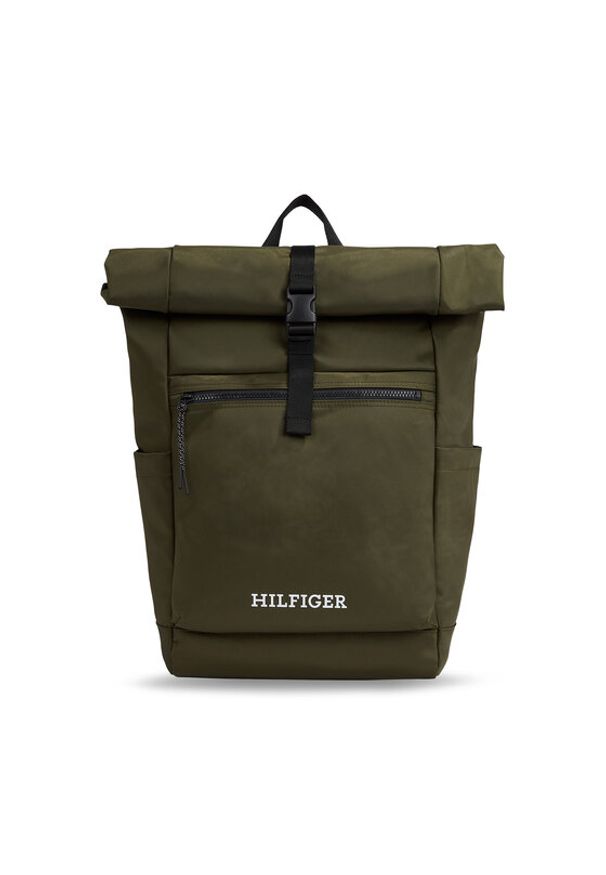 TOMMY HILFIGER - Tommy Hilfiger Plecak Th Monotype Rolltop Backpack AM0AM11549 Zielony. Kolor: zielony
