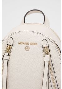 MICHAEL Michael Kors plecak skórzany 30S2LBNB0I damski kolor beżowy mały gładki. Kolor: beżowy. Materiał: skóra. Wzór: gładki #4