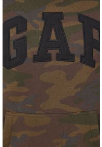 GAP bluza męska kolor zielony z kapturem z aplikacją. Typ kołnierza: kaptur. Kolor: zielony. Materiał: poliester. Wzór: aplikacja