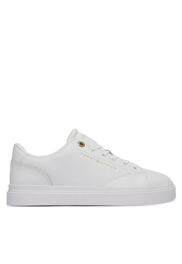 TOMMY HILFIGER - Tommy Hilfiger Sneakersy Th Feminine Cupsole Leather FW0FW09105 Biały. Kolor: biały. Materiał: skóra